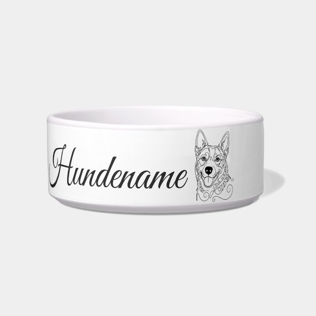 Australian Cattle Dog Line Art personalized bowl Napf (Vorderseite)