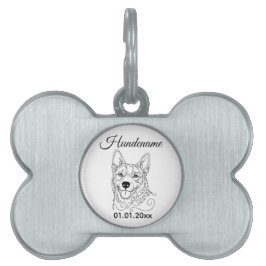 Australian Cattle Dog Line Art Personalized Tag Tiermarke