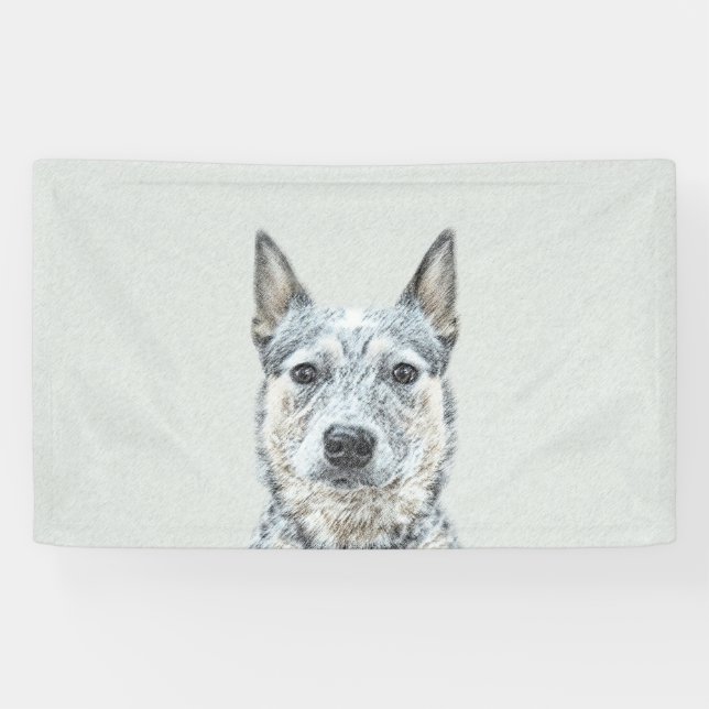 Australian Cattle Dog Painting - Niedliche Origina Banner (Horizontal)