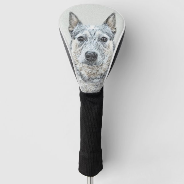Australian Cattle Dog Painting - Niedliche Origina Golf Headcover (Vorderseite)