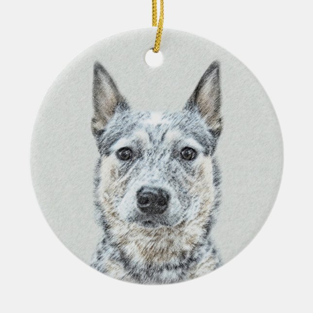 Australian Cattle Dog Painting - Niedliche Origina Keramikornament (Vorne)