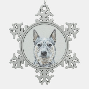 Australian Cattle Dog Painting - Niedliche Origina Schneeflocken Zinn-Ornament