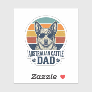 Australian Cattle Dog Papa Vintage Sonnenuntergang Aufkleber