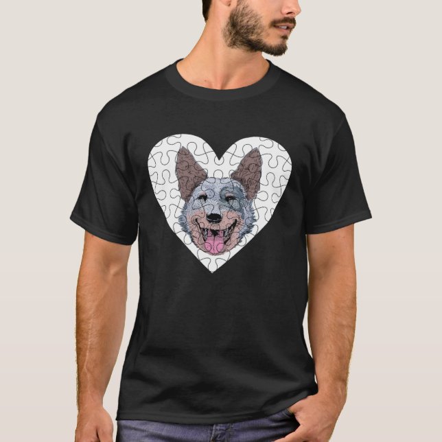 Australian Cattle Dog Puzzle T-Shirt (Vorderseite)