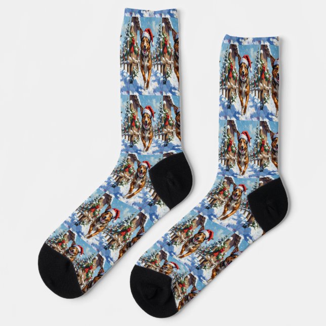 Australian Cattle Dog Red Heeler Christmas Socken (Linkes Detail)