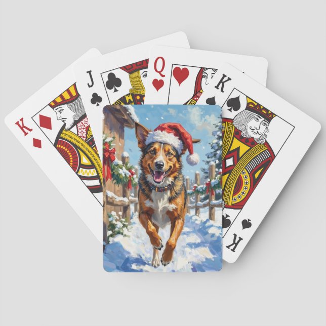Australian Cattle Dog Red Heeler Christmas Spielkarten (Rückseite)