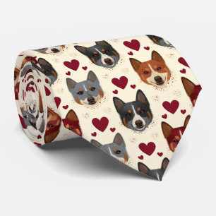 Australian Cattle Dog Valentinstag-Herzmuster-Hund Krawatte