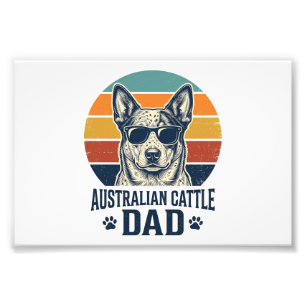 Australian Cattle Dog Vater Vintage Sonnenuntergan Fotodruck