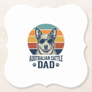 Australian Cattle Dog Vater Vintage Sonnenuntergan Untersetzer
