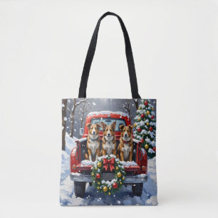 Australian Cattle Dog Weihnachten Rotes Lastwagen