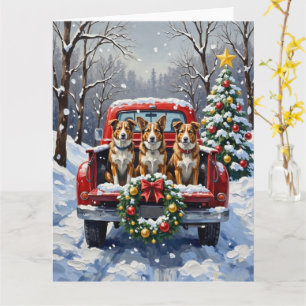 Australian Cattle Dog Weihnachten Rotes Lastwagen Karte