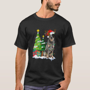 Australian Cattle Dog Weihnachtsmannmütze Rentier T-Shirt