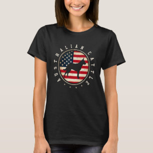 Australian Cattle USA-Flagge 4. Juli Hundemutter V T-Shirt