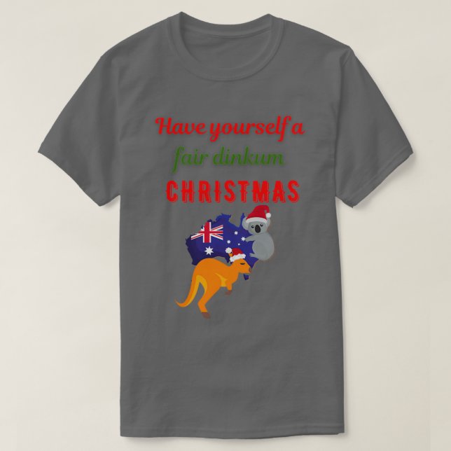 Australian Christmas Fair dinkum Aussie Christmas  T-Shirt (Design vorne)