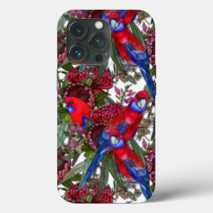 Australian Crimson Rosella und Wildblume Muster Case-Mate iPhone Hülle