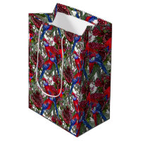 Australian Crimson Rosella und Wildblume Muster