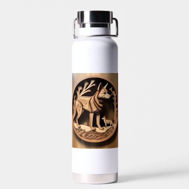 "Australian Dingo: A Nature's Print" Trinkflasche (Rückseite)