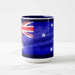 Australian Downunder Flag, Patriotic Design Zweifarbige Tasse