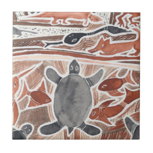Australian Dreams Mythals Animals Turtle Tile Fliese