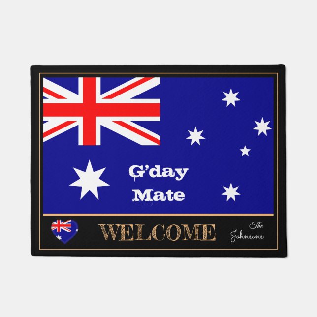 Australian Flag & G'day Mate matts/sports Willkomm Fußmatte (Vorderseite)