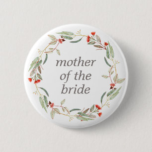 Australian Floral Custom Text Mutter der Bride Button