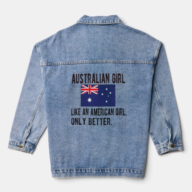 Australian Girl Australia Flag Australian Roots Jeansjacke (Rückseite)
