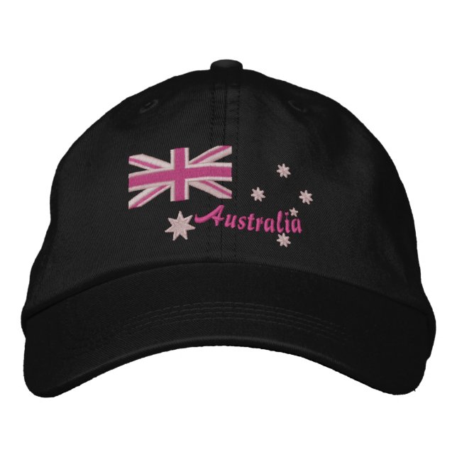 Australian Girly Flag Embroidery Bestickte Kappe (Vorderseite)