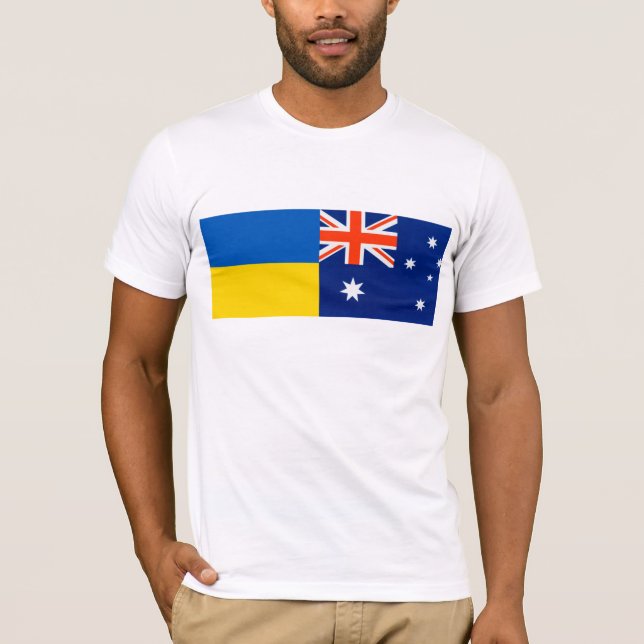 Australian I stand with Ukraine. AUS and UKR flags T-Shirt (Vorderseite)