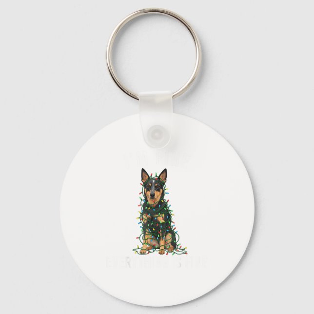 Australian Kele Christmas I'm Fine Everything Is F Schlüsselanhänger (Vorderseite)