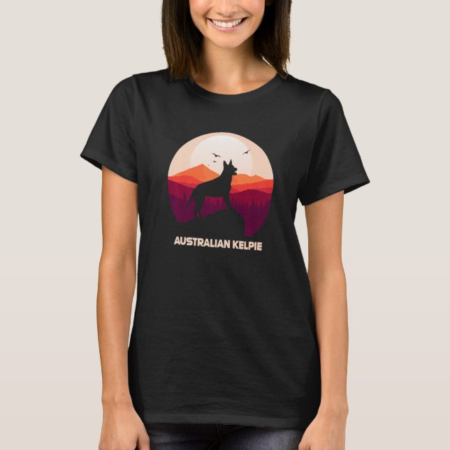 Australian Kelpie and Mountain T-Shirt (Vorderseite)