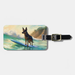 Australian Kelpie Beach Surfing Painting Gepäckanhänger