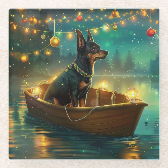Australian Kelpie Christmas Festive Voyage Glasuntersetzer (Vorderseite)