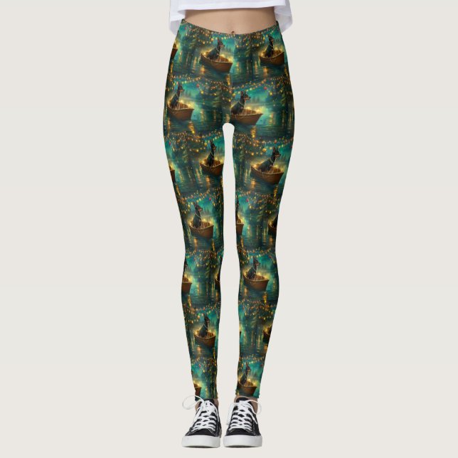 Australian Kelpie Christmas Festive Voyage Leggings (Vorderseite)