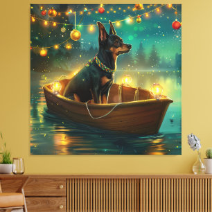 Australian Kelpie Christmas Festive Voyage Leinwanddruck