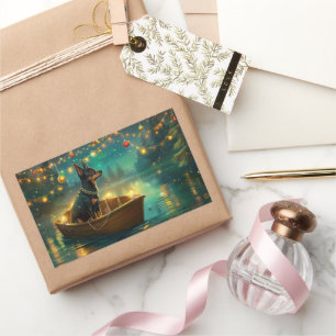 Australian Kelpie Christmas Festive Voyage Rechteckiger Aufkleber