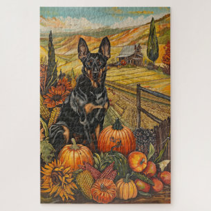 Australian Kelpie Dog Autumn Harvest Erntedank Puzzle