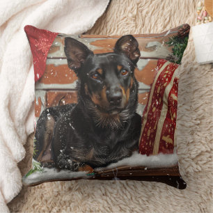 Australian Kelpie Dog Christmas Festive Kissen