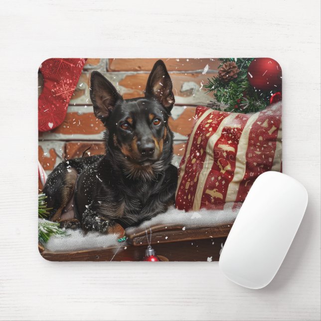 Australian Kelpie Dog Christmas Festive Mousepad (Mit Mouse)