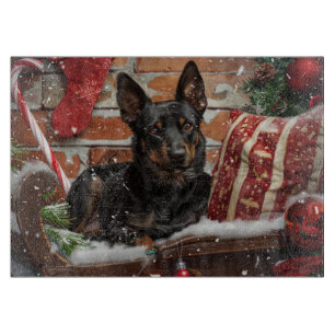 Australian Kelpie Dog Christmas Festive Schneidebrett