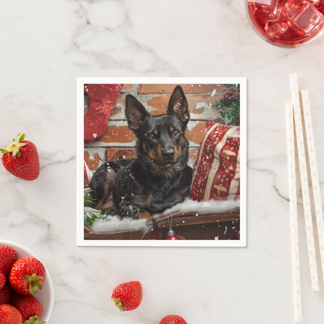Australian Kelpie Dog Christmas Festive Serviette (Beispiel)
