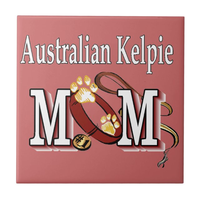 Australian Kelpie Dog MAMA Fliese (Vorderseite)