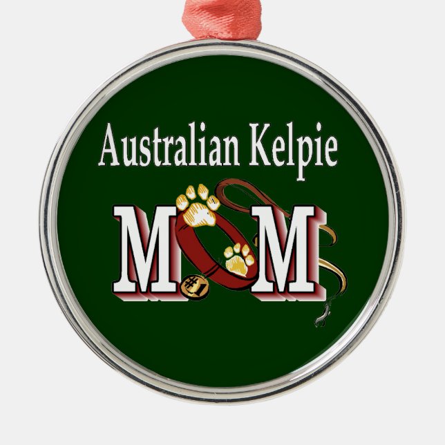 Australian Kelpie Dog MAMA Ornament Aus Metall (Vorne)