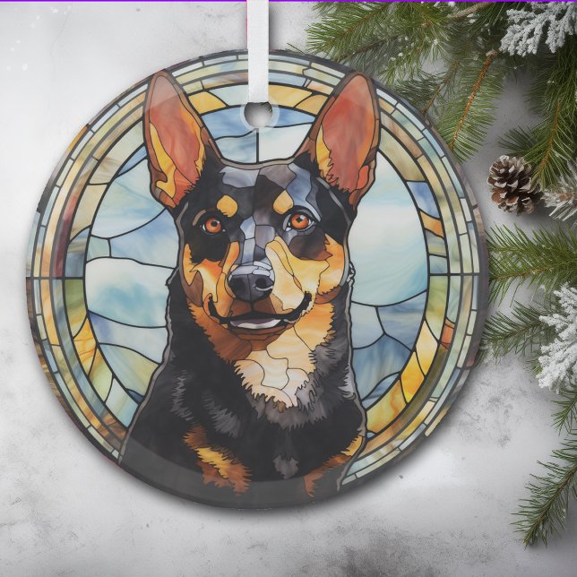 Australian Kelpie Dog Stains Ornament Aus Glas (Von Creator hochgeladen)