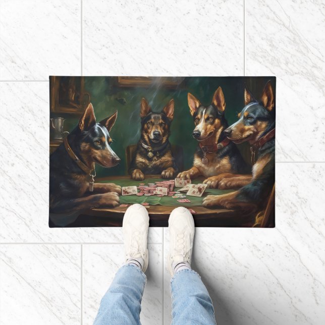 Australian Kelpie Dogs Poker Art Fußmatte (Indoor)