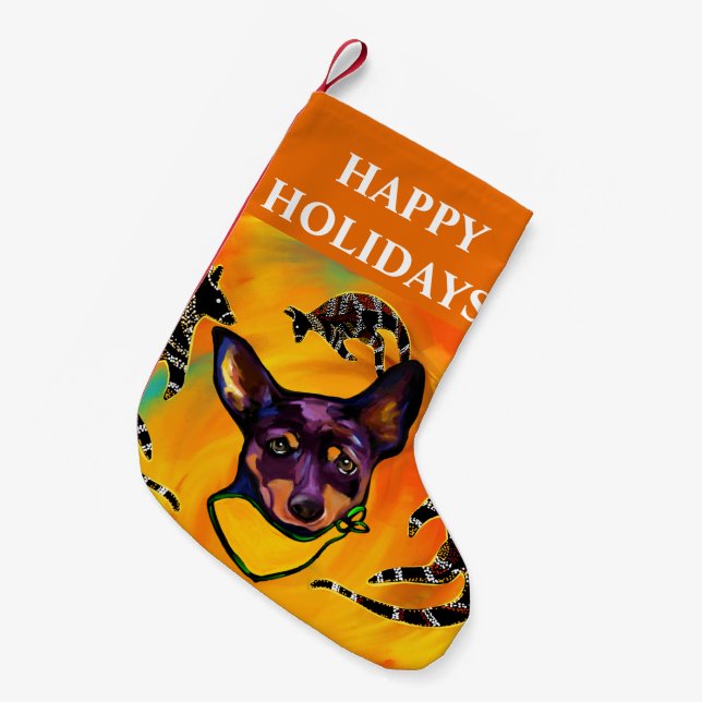 AUSTRALIAN KELPIE KLEINER WEIHNACHTSSTRUMPF (Vorderansicht (hängend))