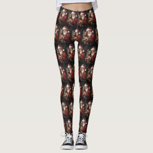 Australian Kelpie mit Weihnachten im Weihnachtsman Leggings