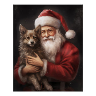 Australian Kelpie mit Weihnachten im Weihnachtsman Poster