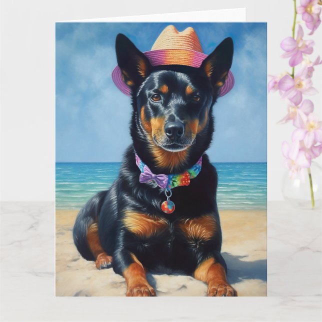 Australian Kelpie on Beach, Hunde liebt Sommergesc Karte (Orchidee)