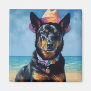 Australian Kelpie on Beach, Hunde liebt Sommergesc Magnet