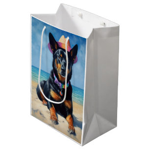 Australian Kelpie on Beach, Hunde liebt Sommergesc Mittlere Geschenktüte